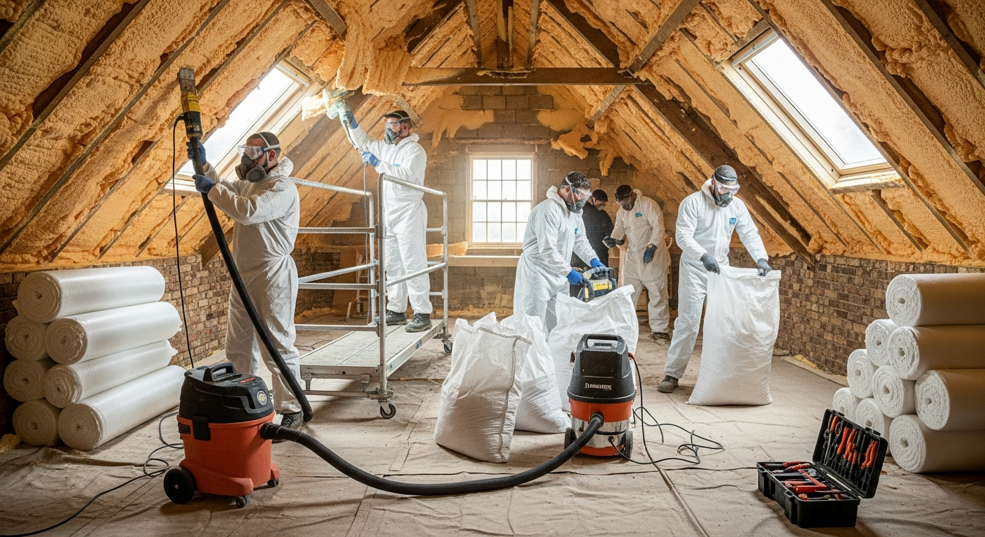 Spray Foam Removal in progress at a British residential property — professional service in Walsall and West Midlands