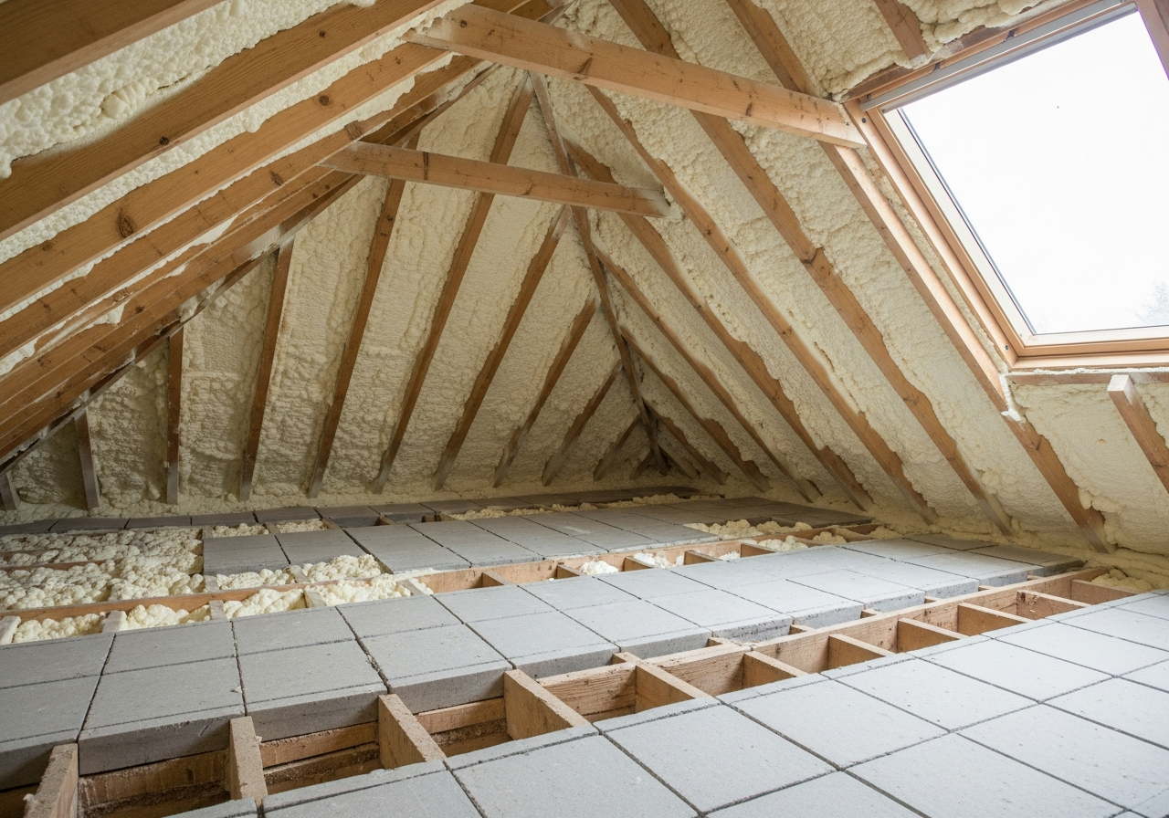Completed spray foam removal showing professional quality workmanship in a British home